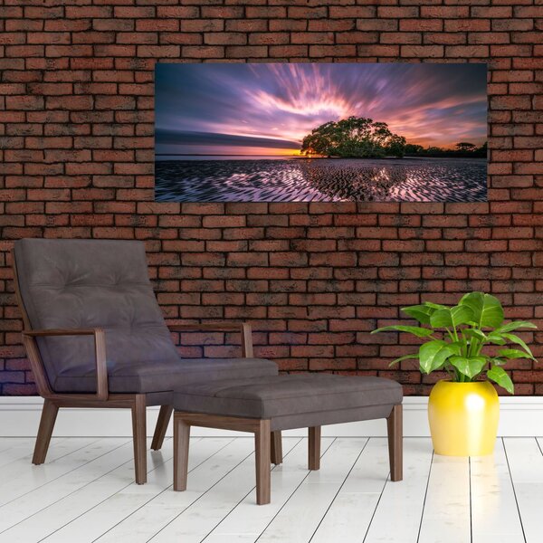 Tablou copacului pe plajă (120x50 cm)