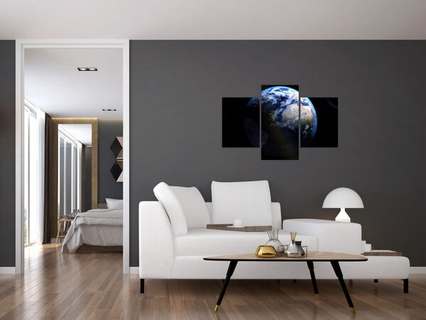 Tablou cu Luna și Pământul (90x60 cm)