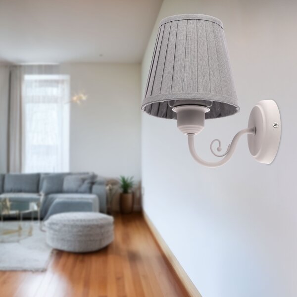 Lampă de perete FIREZ 1xE27/40W/230V alb/gri