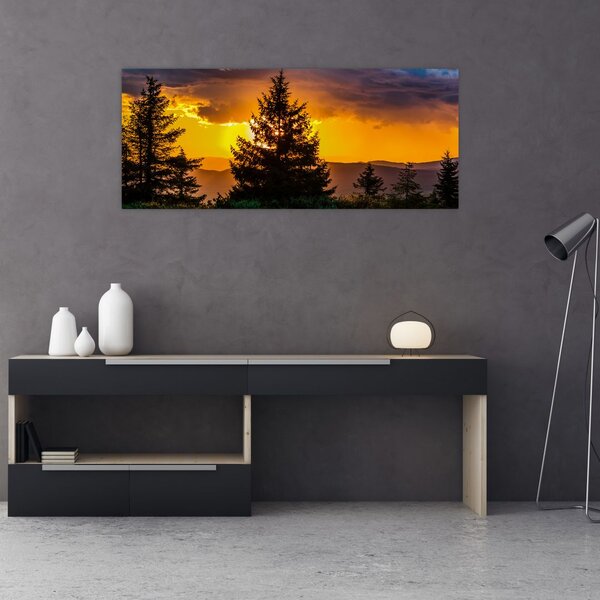 Tablou - coniferi (120x50 cm)
