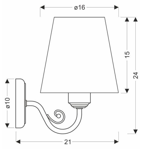Lampă de perete FIREZ 1xE27/40W/230V alb/gri