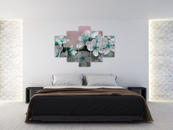 Tablou cu floare - turcoaz (150x105 cm)