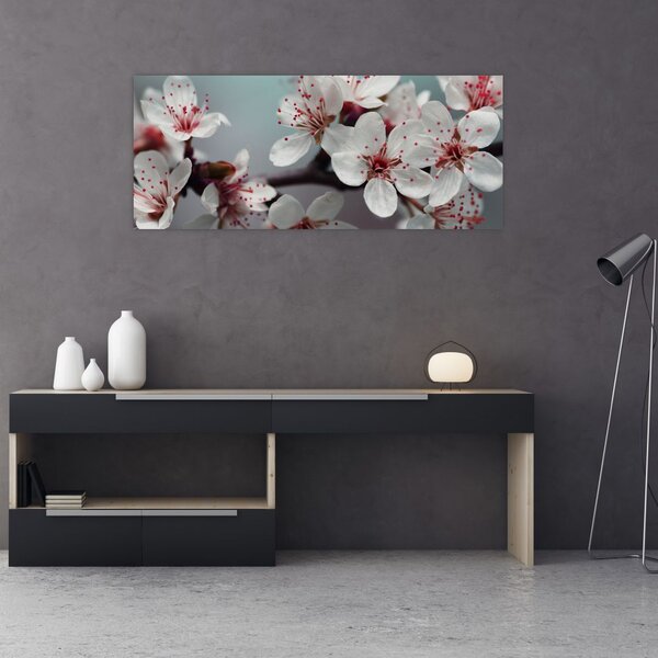 Tablou cu floare - roșie (120x50 cm)