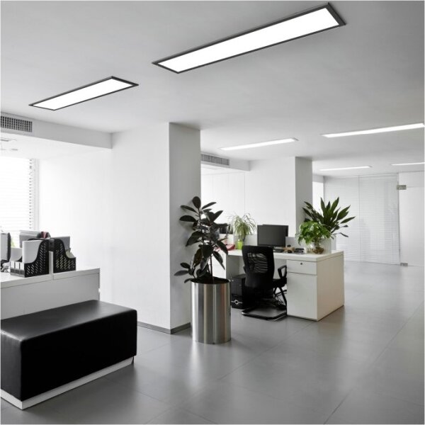 Panou LED aplicat BRISBANE LED/36W/230V 4000K 29,5x119 cm negru