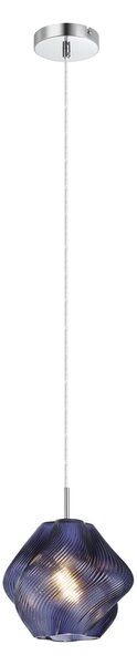 EGLO Lampă suspendată Meliciano, albastră, sticlă, Ø 22 cm, E27, reglabil, Albastru, Camera de zi / sufragerie, Sticlă