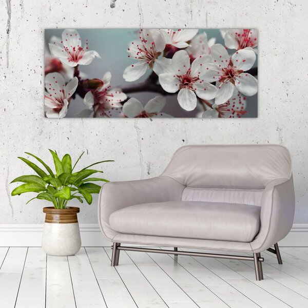 Tablou cu floare - roșie (120x50 cm)