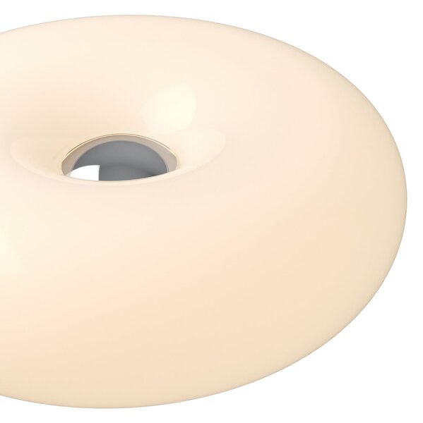 EGLO Lampa de birou cu LED Basile, albă, din sticlă, 2.700 K, reglabil, Alb, Camera de zi / sufragerie, Sticlă, Modern
