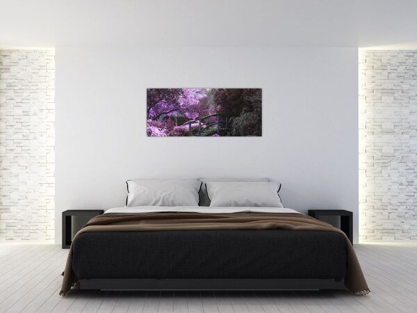 Tablou - copaci violeți (120x50 cm)