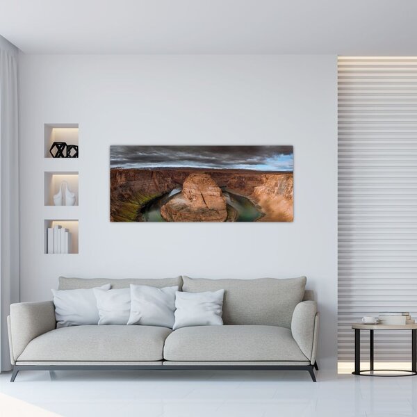 Tablou cu lac în stânci (120x50 cm)