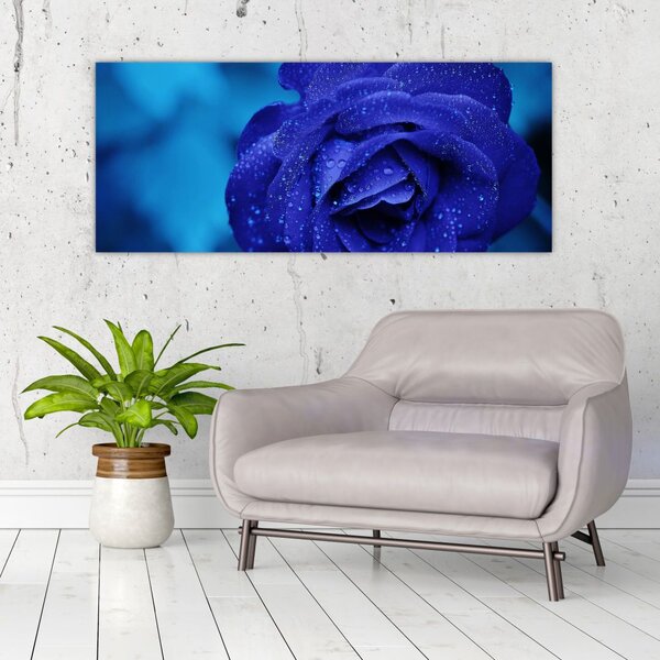 Tablou cu trandafir albastru (120x50 cm)