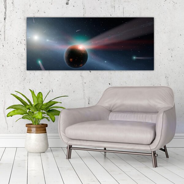 Tablou cu planetă mică (120x50 cm)