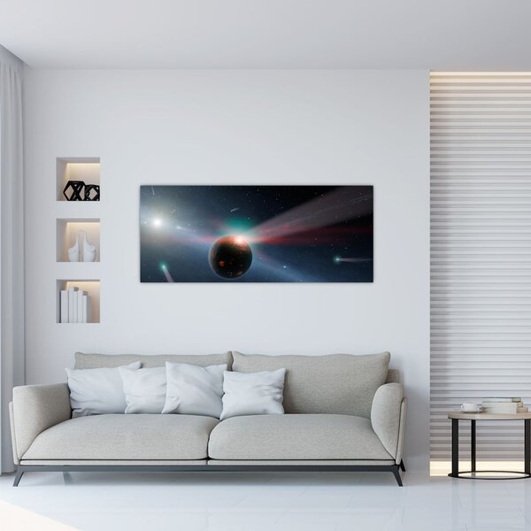 Tablou cu planetă mică (120x50 cm)