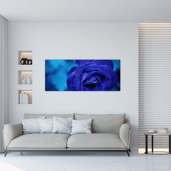 Tablou cu trandafir albastru (120x50 cm)