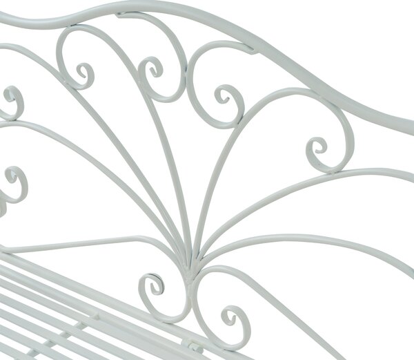 Bancuta cu 2 Locuri pentru Gradina Outsunny, Fier, Alb, 109.5x51x95.5cm | Aosom Romania