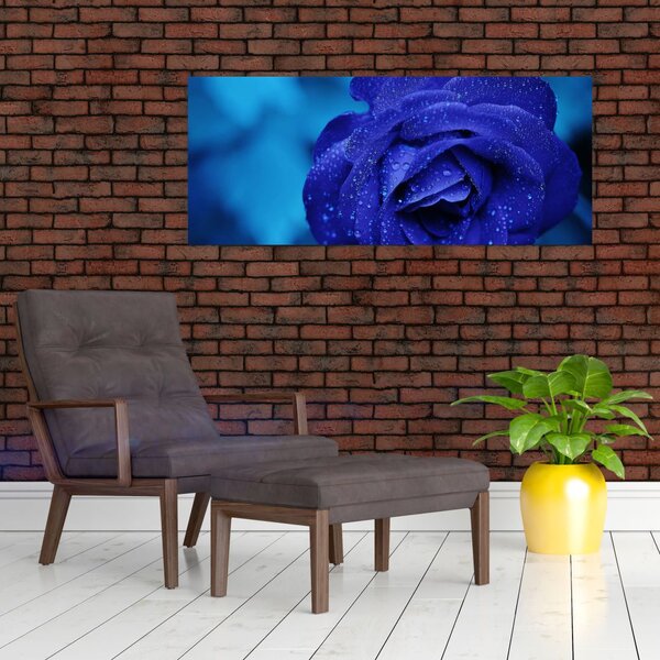 Tablou cu trandafir albastru (120x50 cm)