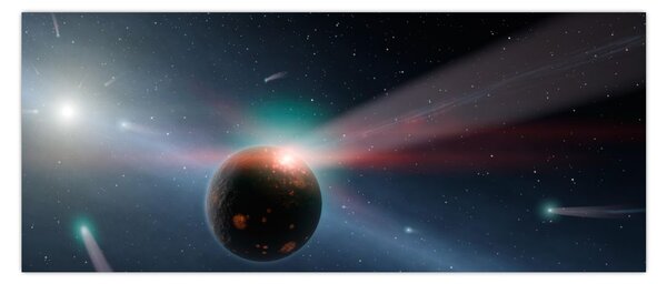 Tablou cu planetă mică (120x50 cm)