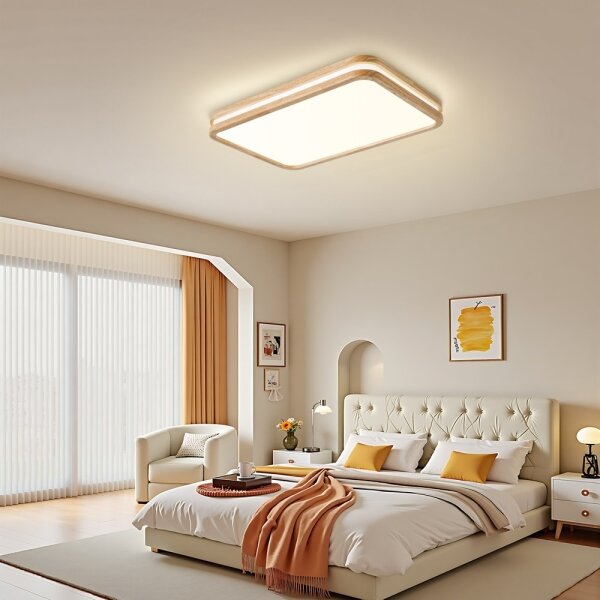 Brilagi - Corp de iluminat LED reglabil MOLINA SQUARE LED/54W/230V stejar 60x40 cm + telecomandă