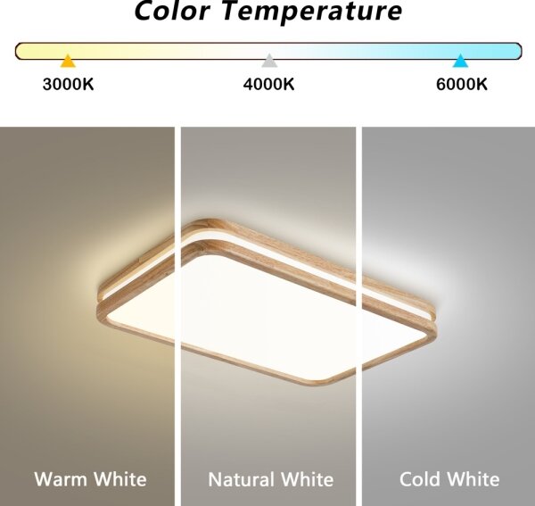Brilagi - Corp de iluminat LED reglabil MOLINA SQUARE LED/54W/230V stejar 60x40 cm + telecomandă