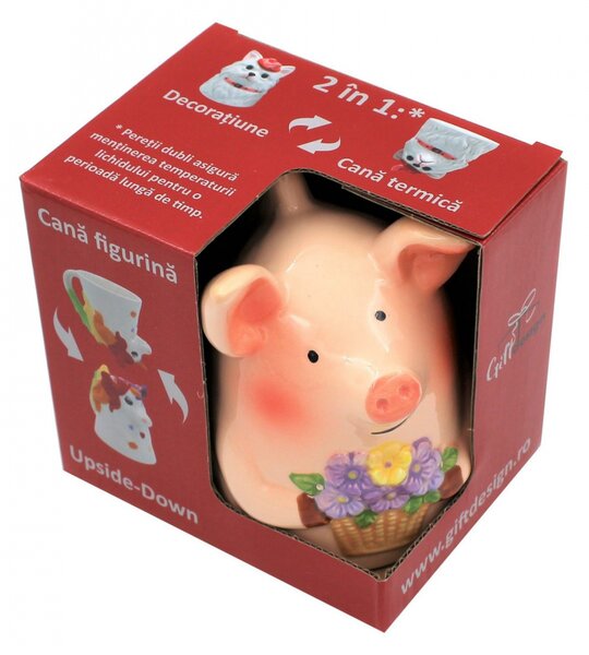 Cană figurină upside-down "Purceluș"