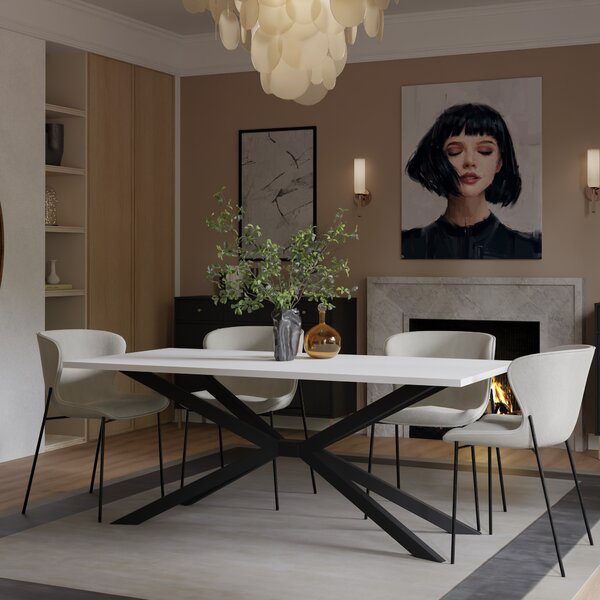 Masă de dining Tampos (alb) (pentru 8 sau mai multe persoane). 1143476