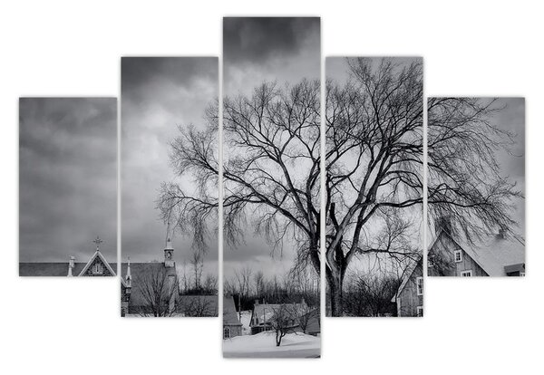 Tablou cu sat alb negru (150x105 cm)