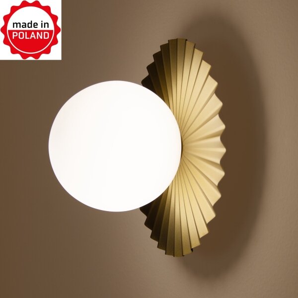 Aplica de perete SUNPLISS 1xG9/10W/230V, diam. 20 cm, auriu/crem