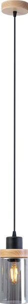 Candelabru pe cablu WOODNEST 1xE27/15W/230V pin/negru fumuriu