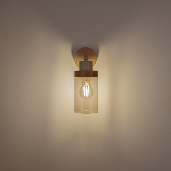 Lampă de perete WOODNEST 1xE27/15W/230V pin/crem