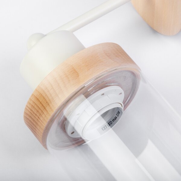 Lampă de perete WOODNEST 1xE27/15W/230V pin/crem