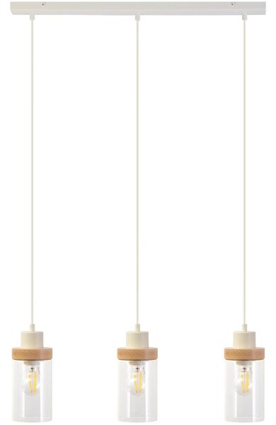 Pendul pe cablu WOODNEST 3xE27/15W/230V pin/crem