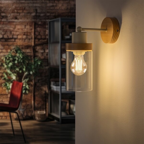 Lampă de perete WOODNEST 1xE27/15W/230V pin/crem