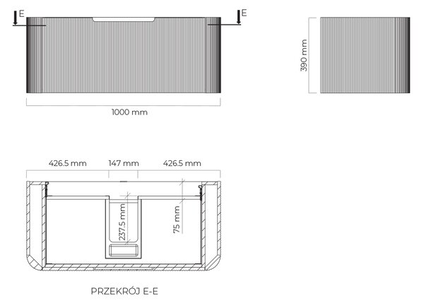 Oltens Hamnes dulap 100x46x39 cm sub chiuveta pe perete 60024900