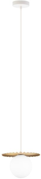 Lustră suspendată pe cablu SUNPLISS, 1xG9/10W/230V, diametru 20 cm, auriu/crem