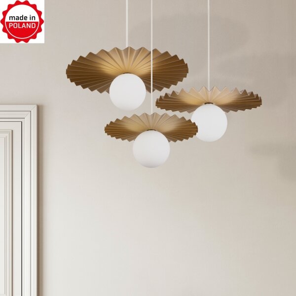 Set de 3 pendule pe cablu SUNPLISS 1xG9/10W/230V auriu/crem