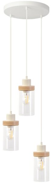 Candelabru suspendat pe cablu WOODNEST 3xE27/15W/230V pin/crem