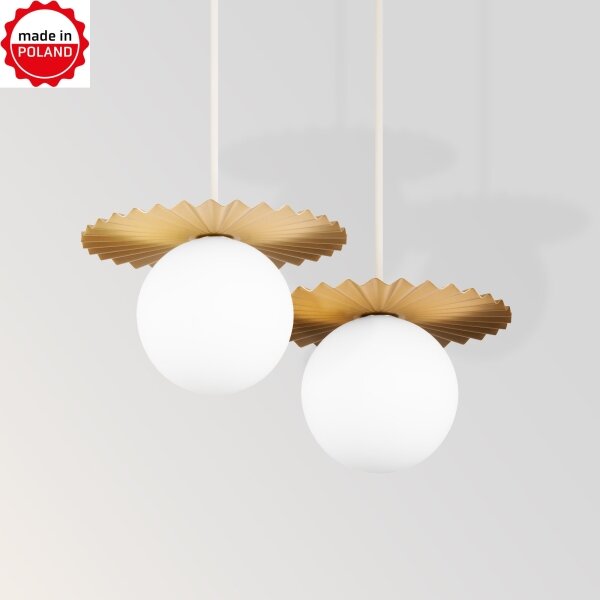 Lustră suspendată pe cablu SUNPLISS, 1xG9/10W/230V, diametru 20 cm, auriu/crem