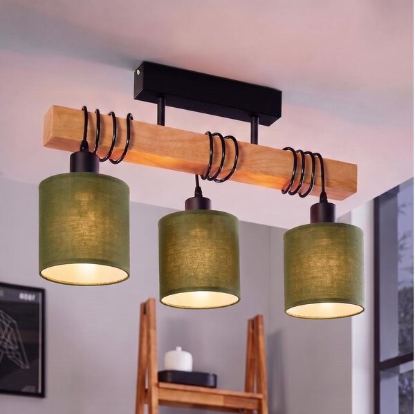 Brilagi - Lustră aplicată de tavan NUBILA 3xE27/60W/230V pin/verde