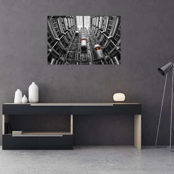 Tablou cu lift în clădire (90x60 cm)