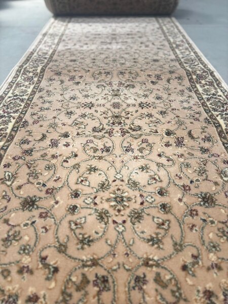 Traversa Hol, Model Clasic 1555 110, Festonata, Latime 100 cm, Crem Bej 100 x 200