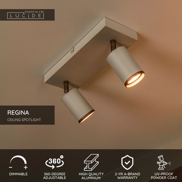 Lucide 53914/02/41 - Corp de iluminat tip spot REGINA 2xGU10/50W/230V bej