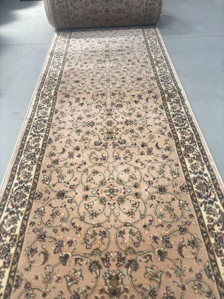 Traversa Hol, Model Clasic 1555 110, Festonata, Latime 100 cm, Crem Bej 100 x 200