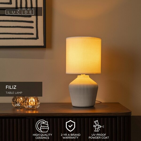 Lucide 47551/81/38 - Lampă de masă FILIZ 1xE14/40W/230V crem