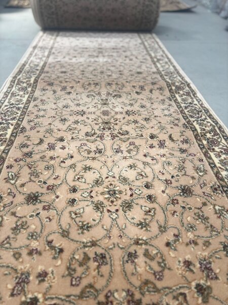 Traversa Hol, Model Clasic 1555 110, Festonata Latime 150 cm, Crem Bej 150 x 200