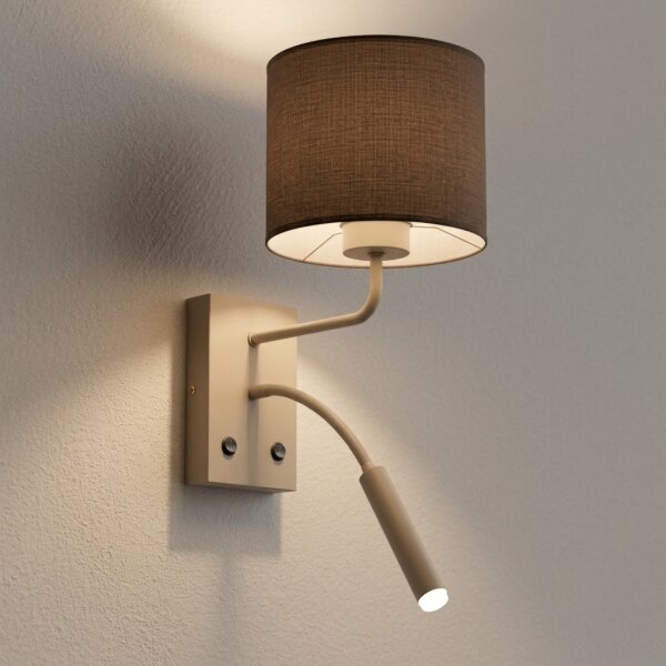 Lampă de perete ARDEN 1xE27/15W/230V + 1xG9/8W bej/maro