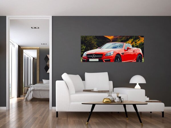 Tablou - Mercedes roșu (120x50 cm)