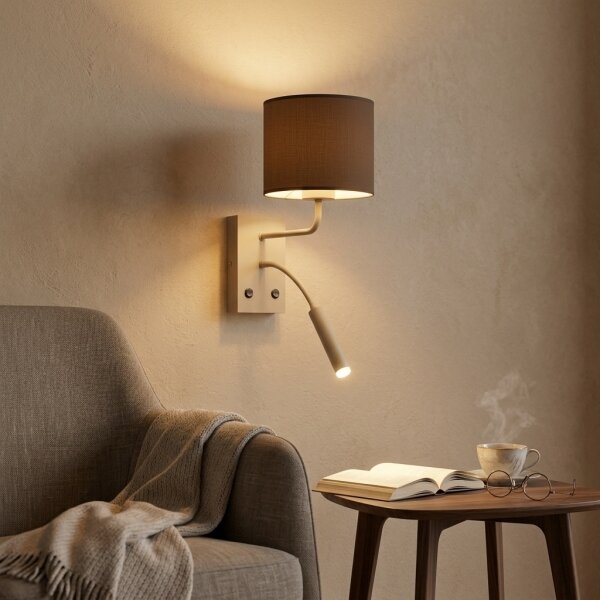 Lampă de perete ARDEN 1xE27/15W/230V + 1xG9/8W bej/maro