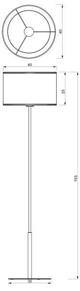 Lampadar ARDEN 1xE27/15W/230V bej/maro