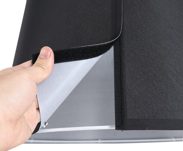 HOMCOM Lampa de Podea Arc Inalta, Design Modern cu Abajur din Tesatura si Baza Metalica, Comutator cu Pedala, Negru | Aosom Romania