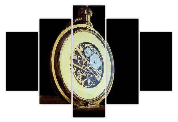 Tablou cu ceas de buzunar de aur (150x105 cm)