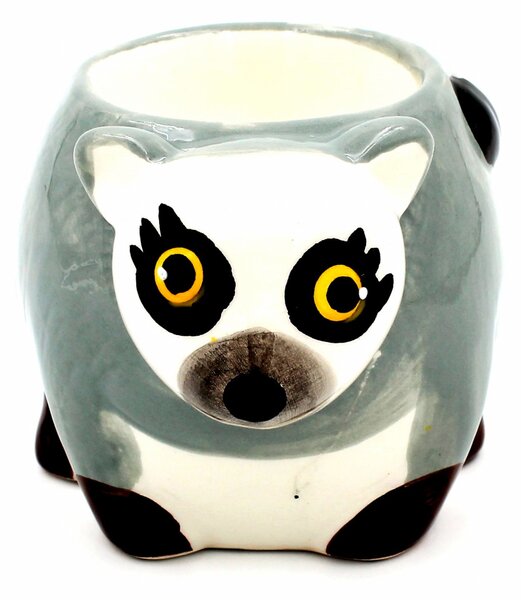 Suport ou din ceramică lemur gri
